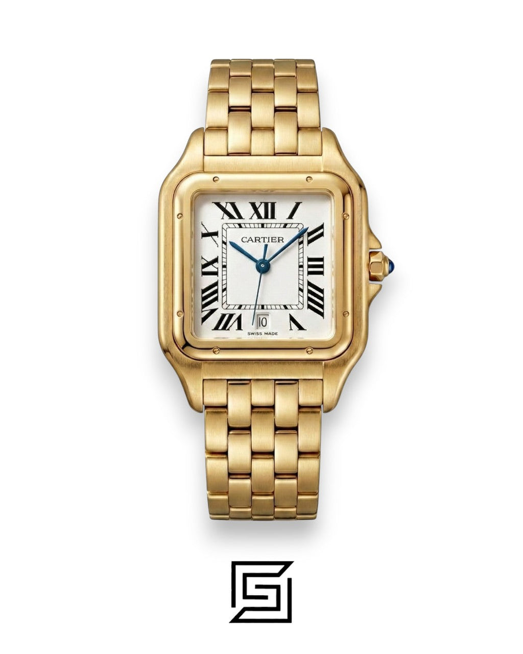 Cartier Santos Full Gold White Dial – Japanese Automatic Movement (30mm)