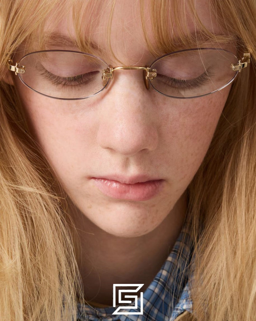Miu Miu SMUA54s zvn101 Clear Blue Light Filter with Gold Frame