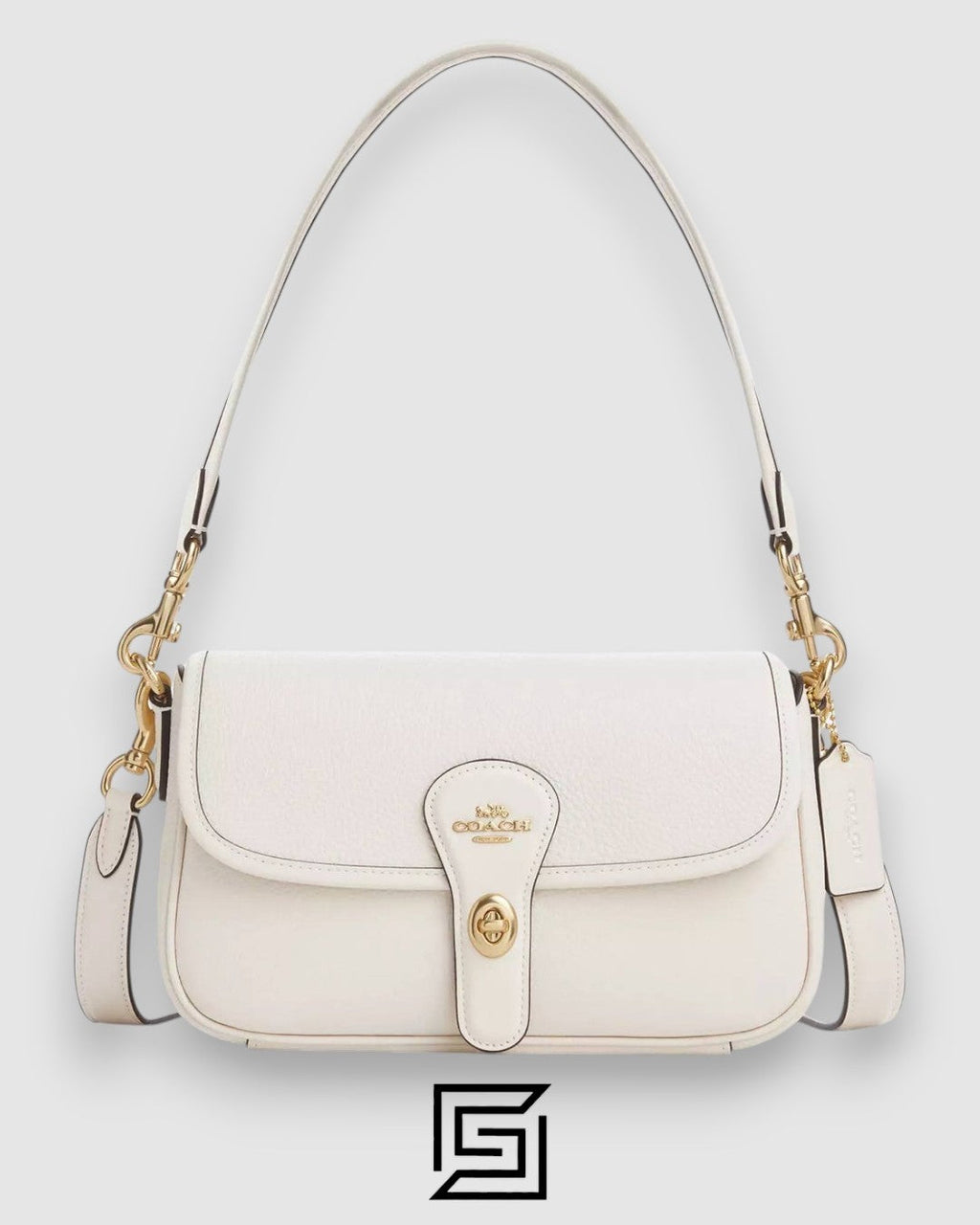 Coach Hadley Shoulder Bag in Refined Pebble Leather White – CY683