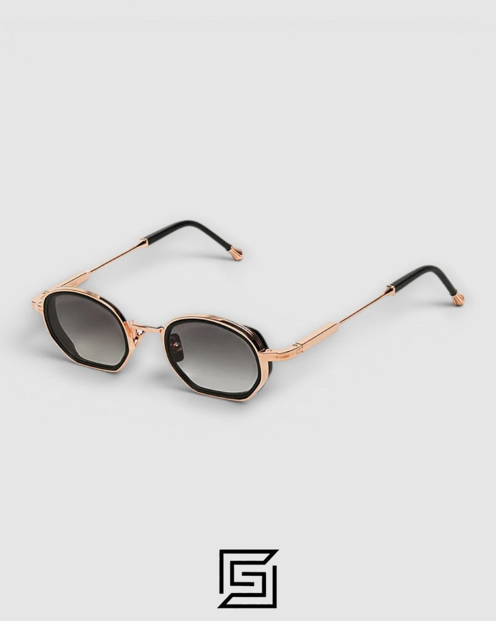 John Dalia MATT Black - Grey Silver-Lens-Blue Sunglasses - Black - Grey