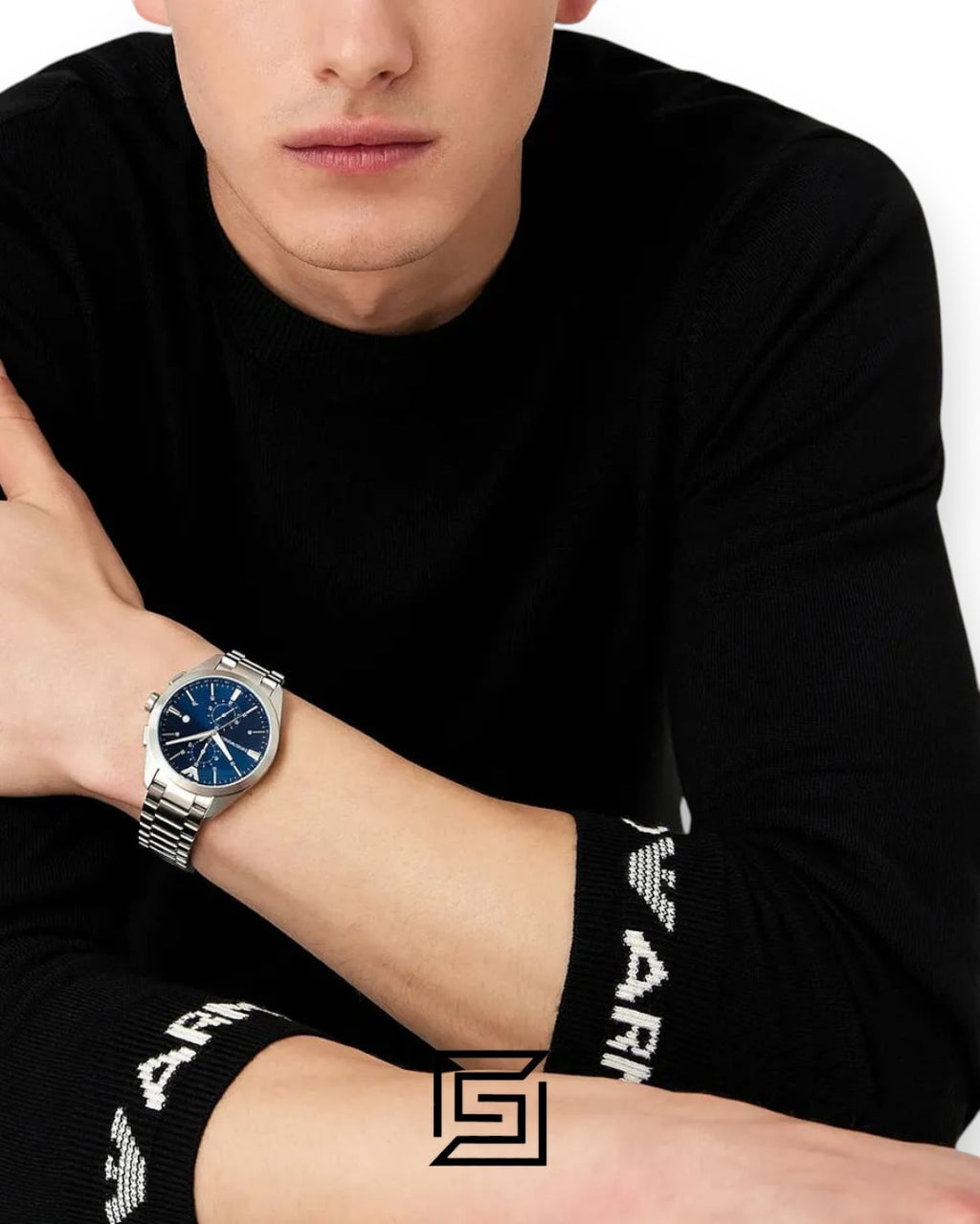 Emporio Armani AR11541 Chronograph Blue Dial Stainless Steel Men's Watch