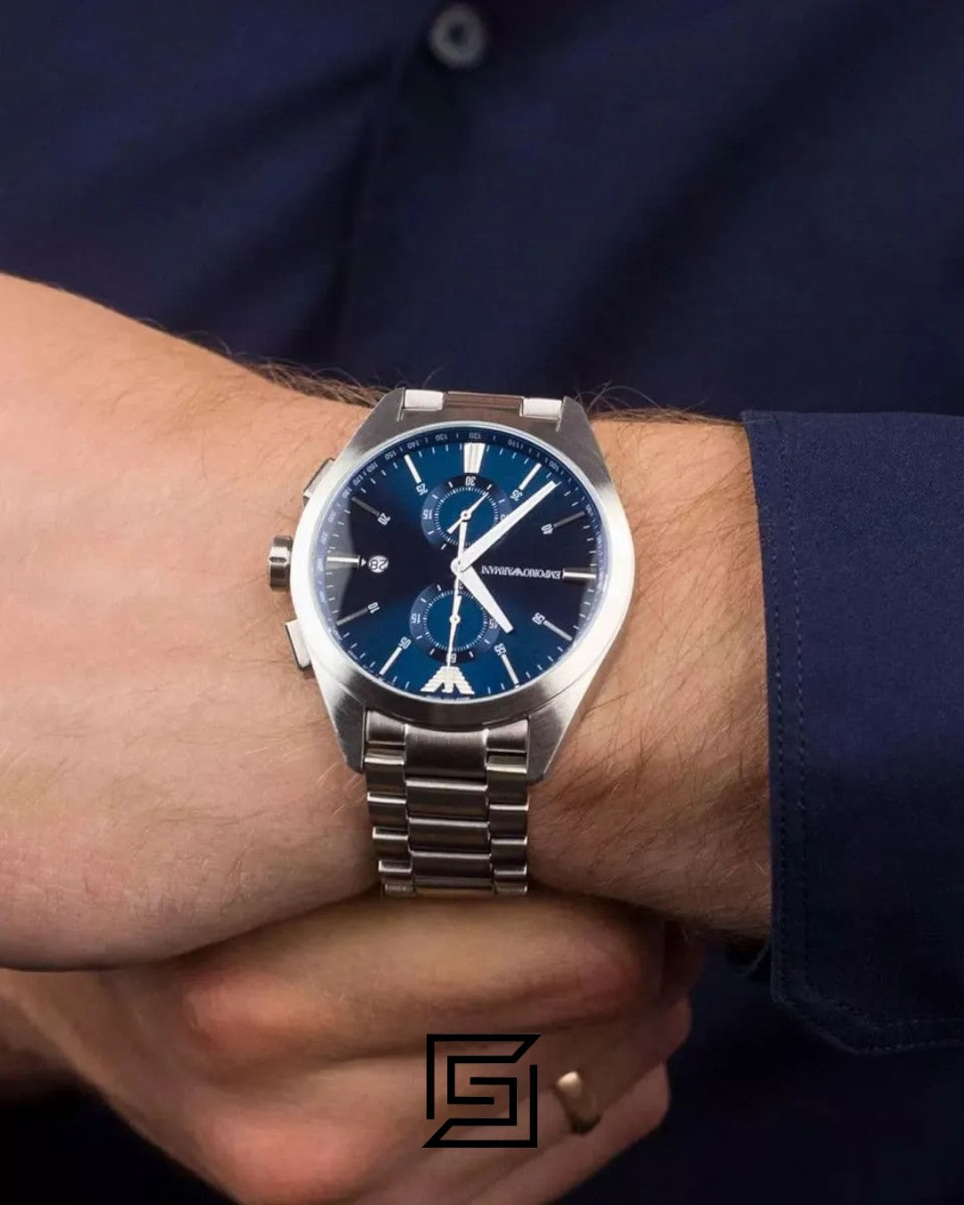 Emporio Armani AR11541 Chronograph Blue Dial Stainless Steel Men's Watch