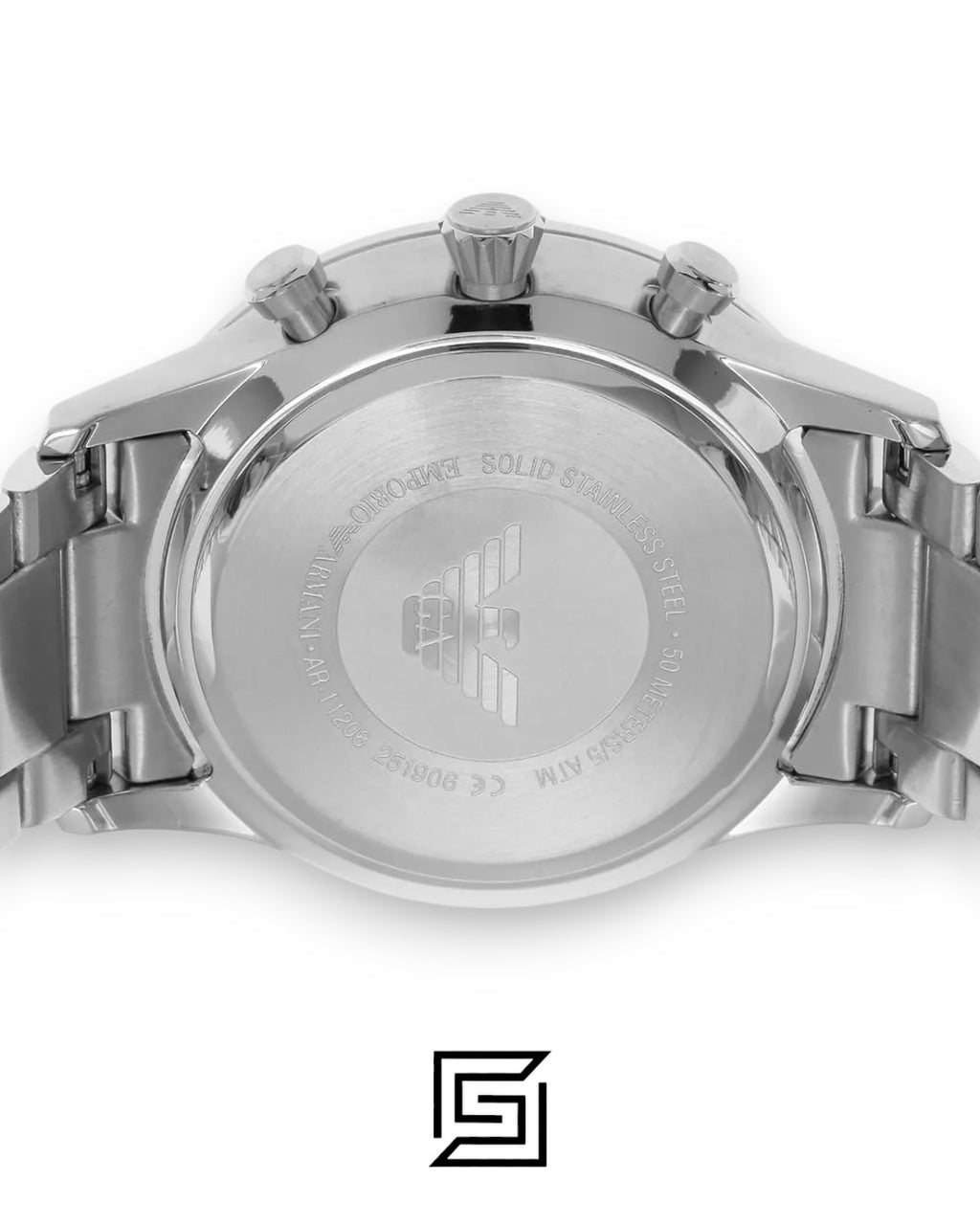Emporio Armani AR11208 Silver Stainless Steel Men's Watch with Black Dial