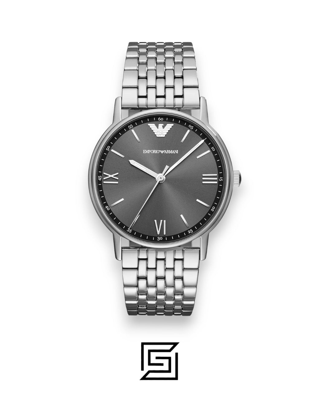Emporio Armani AR11068 Men's Silver Stainless Steel Grey Dial Watch
