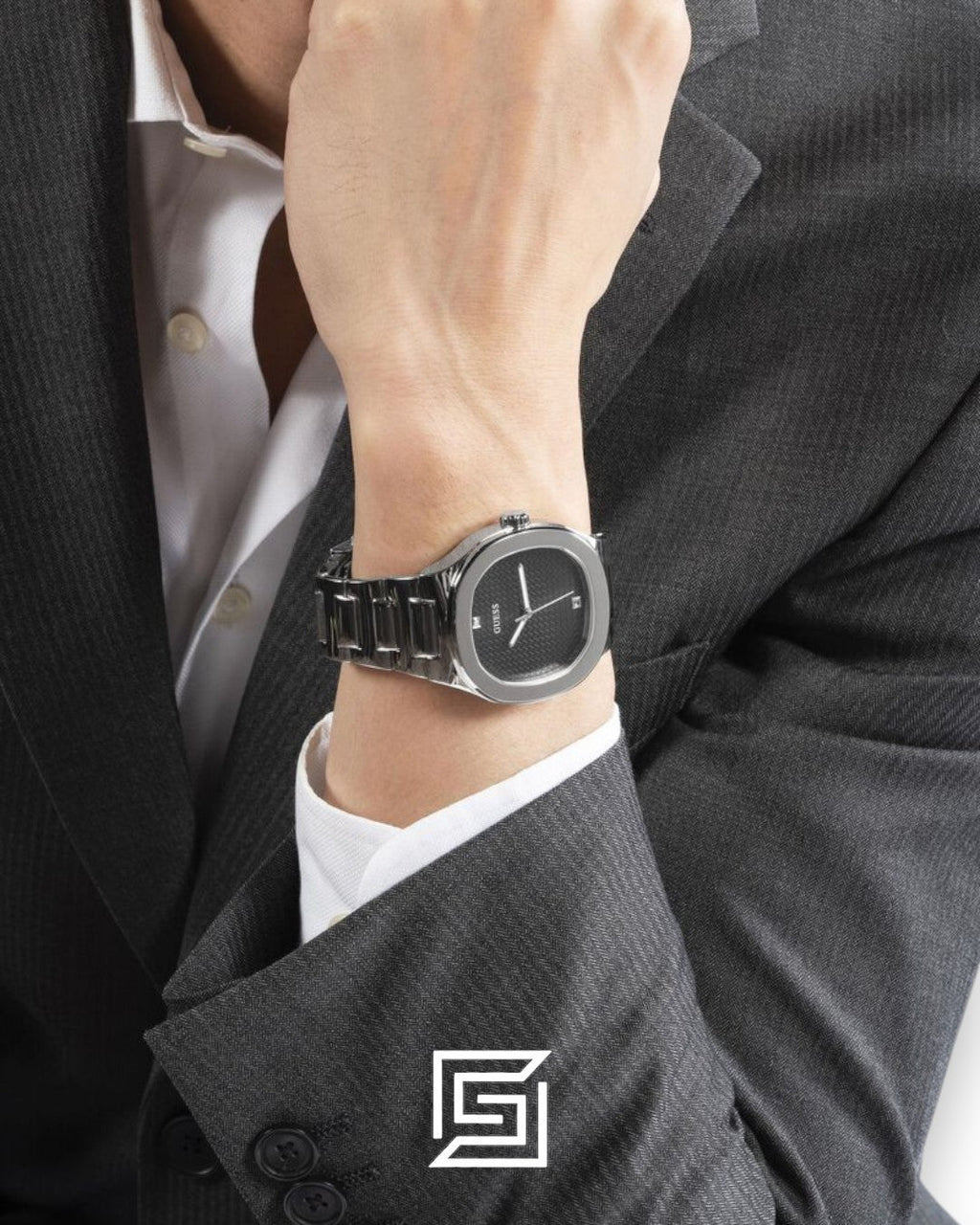 Guess GW0662G1 Men's Stainless Steel 44mm Black Dial Watch
