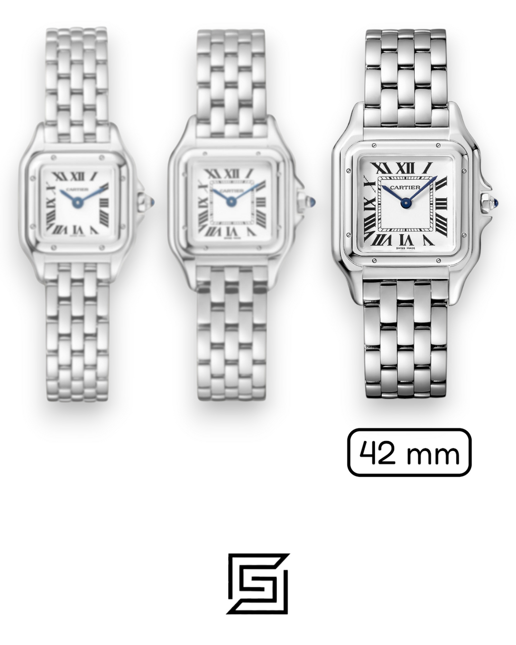 Cartier Santos 644329 Quartz White Roman Dial Full Gold - 42mm