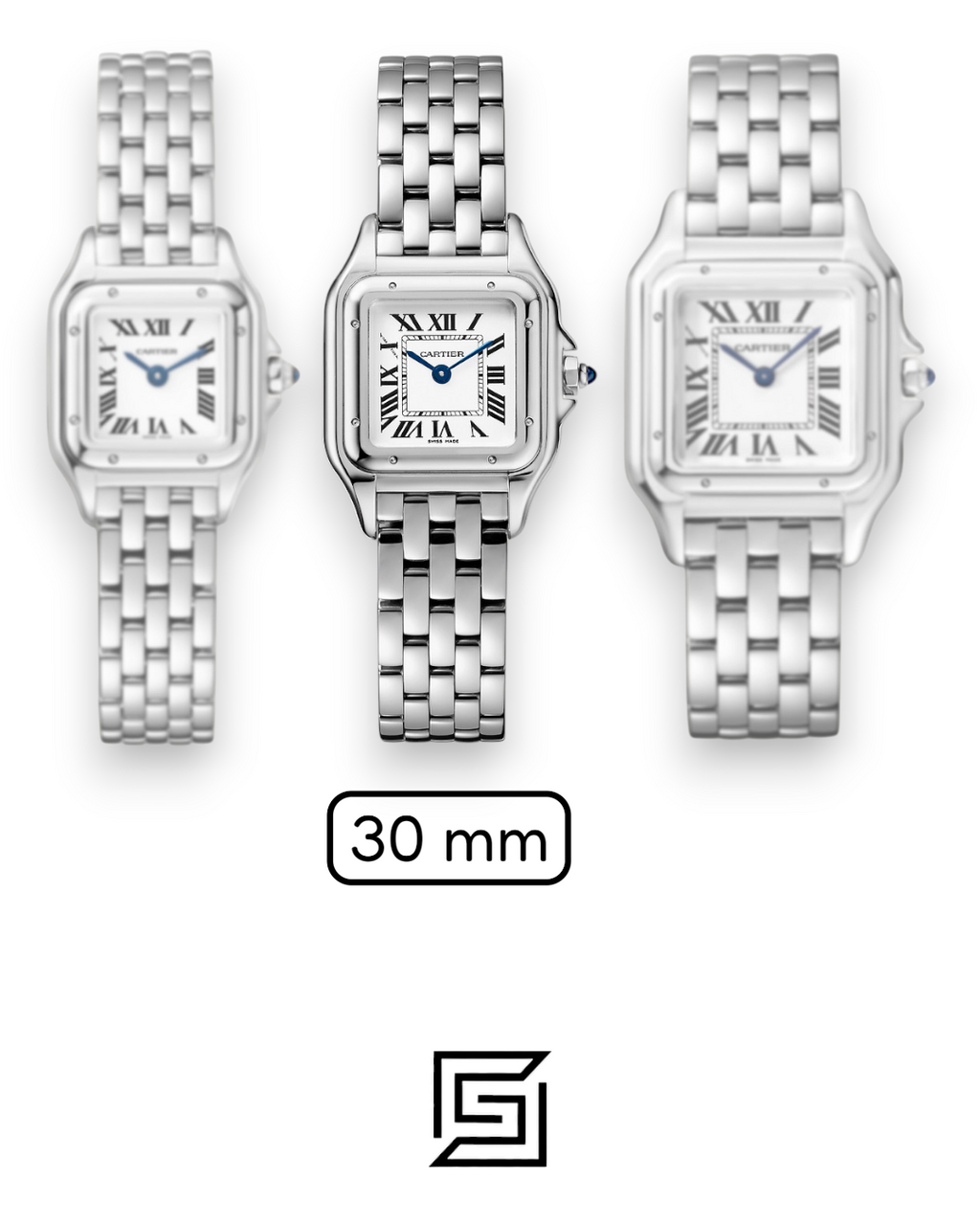 Cartier Santos Stainless Steel White Dial – Japanese Automatic Movement (30mm)