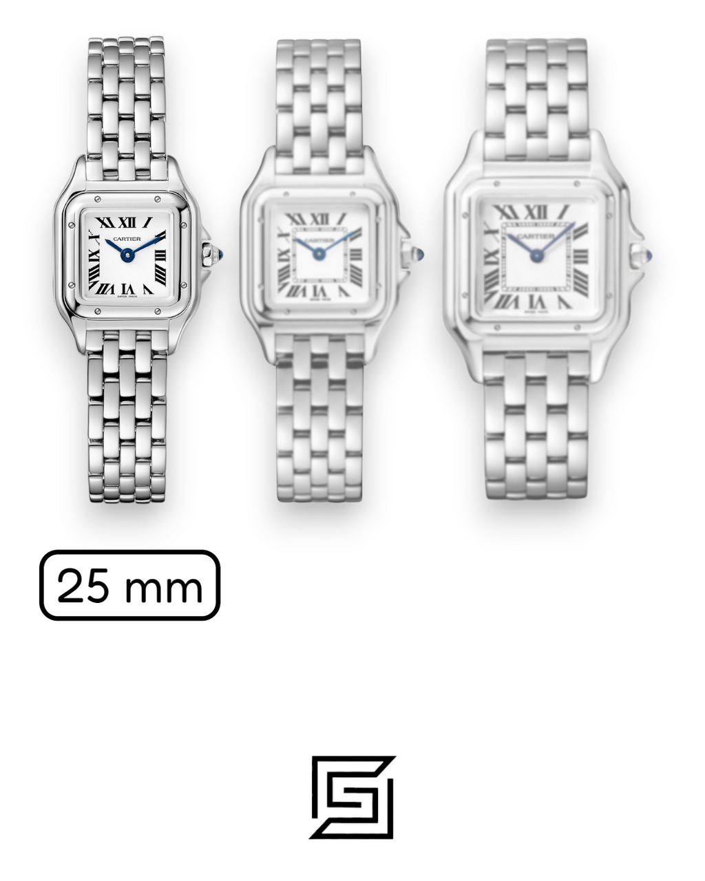 Cartier Santos Stainless Steel White Dial – Japanese Automatic Movement (25mm)
