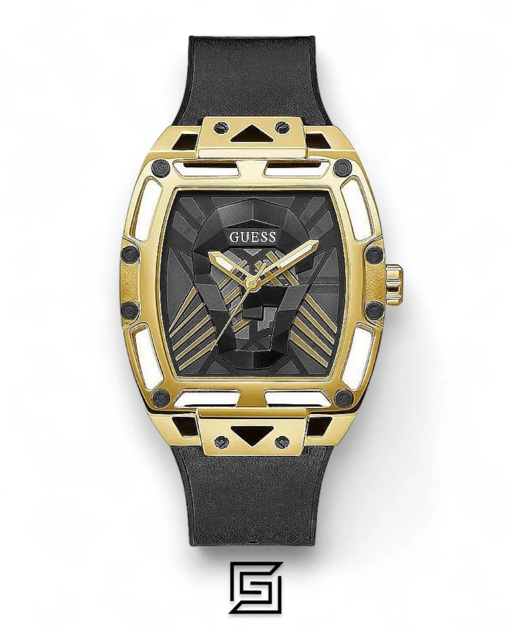 original-watches GUESS MENS BLACK GOLD TONE MULTI-FUNCTION WATCH GW0500G1