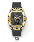 original-watches GUESS MENS BLACK GOLD TONE MULTI-FUNCTION WATCH GW0500G1