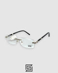 Montblanc MB0476 Rimless Optical Glasses - Silver Metal Frame with Black Temples