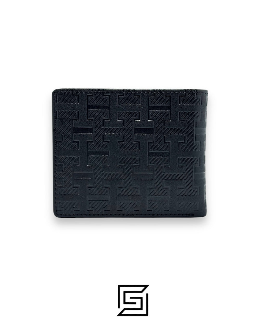 New Box TOMMY SINGLE WALLET W TH BIG LOGO HARD PATTERN INSIDE LEATHER/BLACK