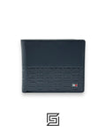 New Box TOMMY SINGLE WALLET W TH LOGO HARD PATTERN INSIDE LEATHER LOWER /BLACK