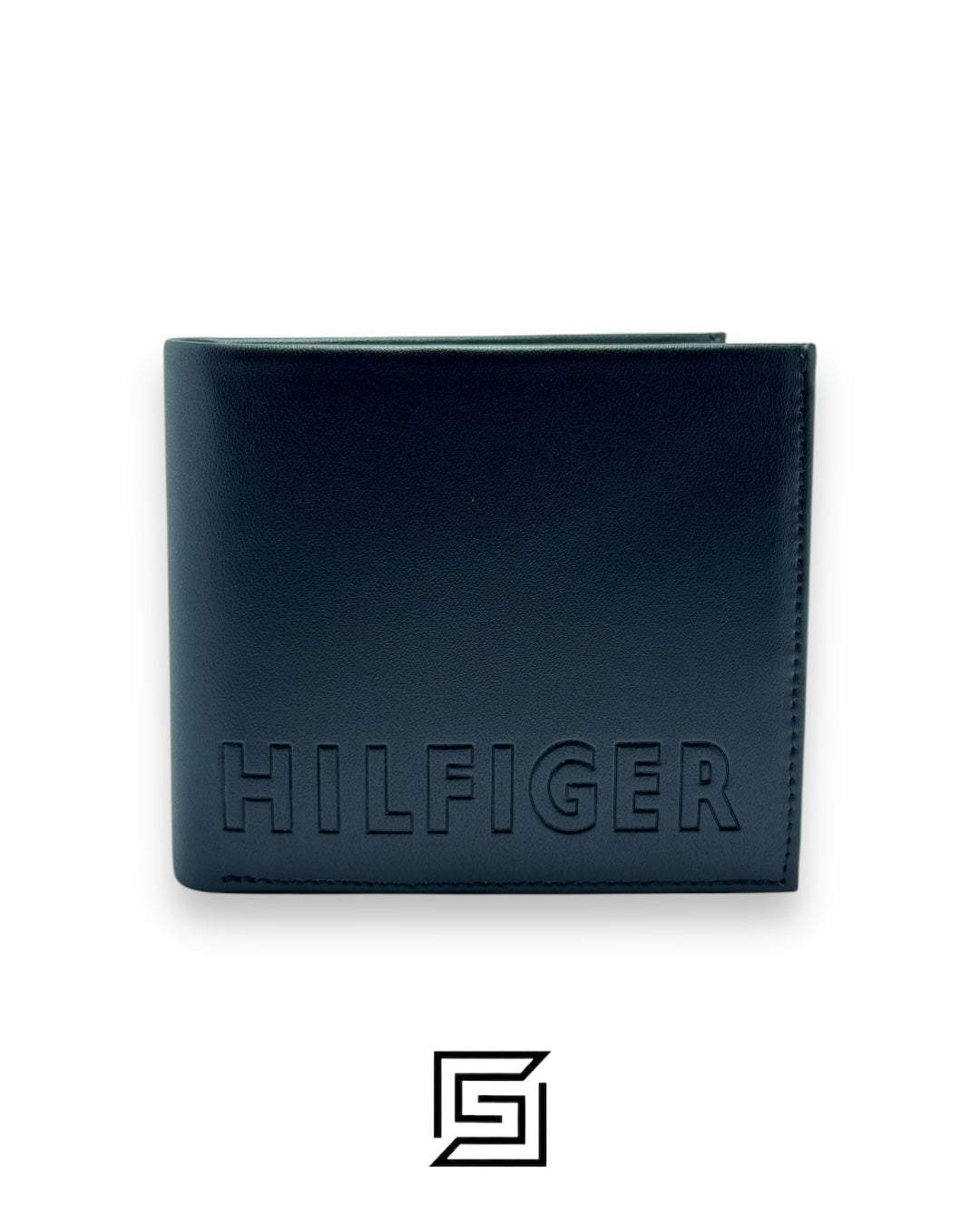PASSCASE 3 PCS HILFIGER LOGO ON LEATHER With Pen/BLACK