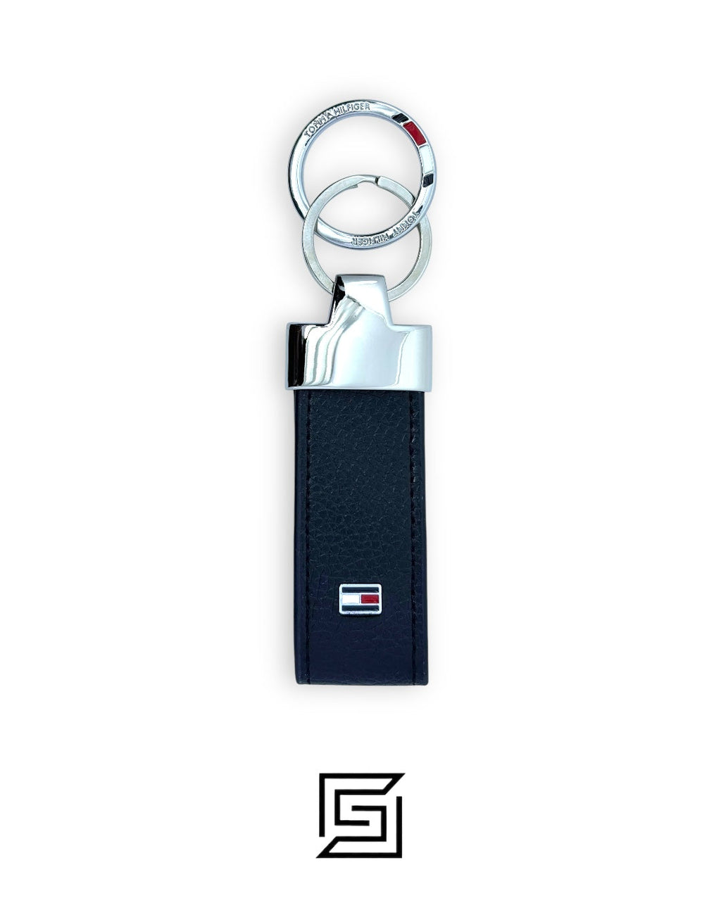PASSCASE 3 PCS HILFIGER LOGO ON LEATHER With Pen/BLACK