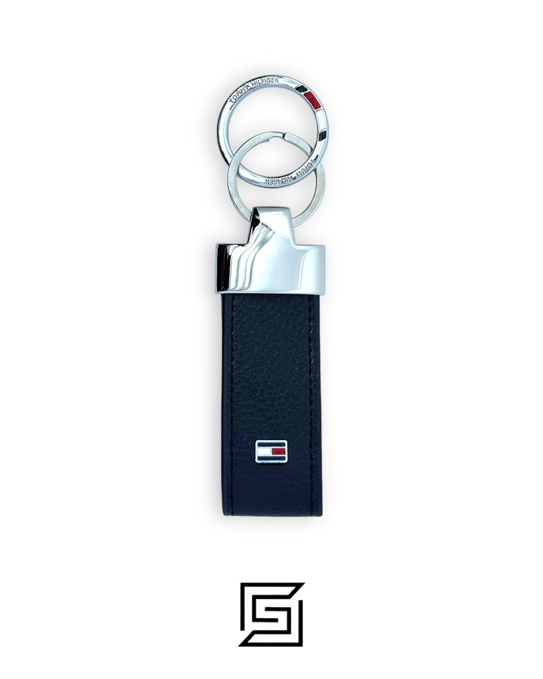 PASSCASE 3 PCS HILFIGER LOGO ON LEATHER With Pen/BLACK