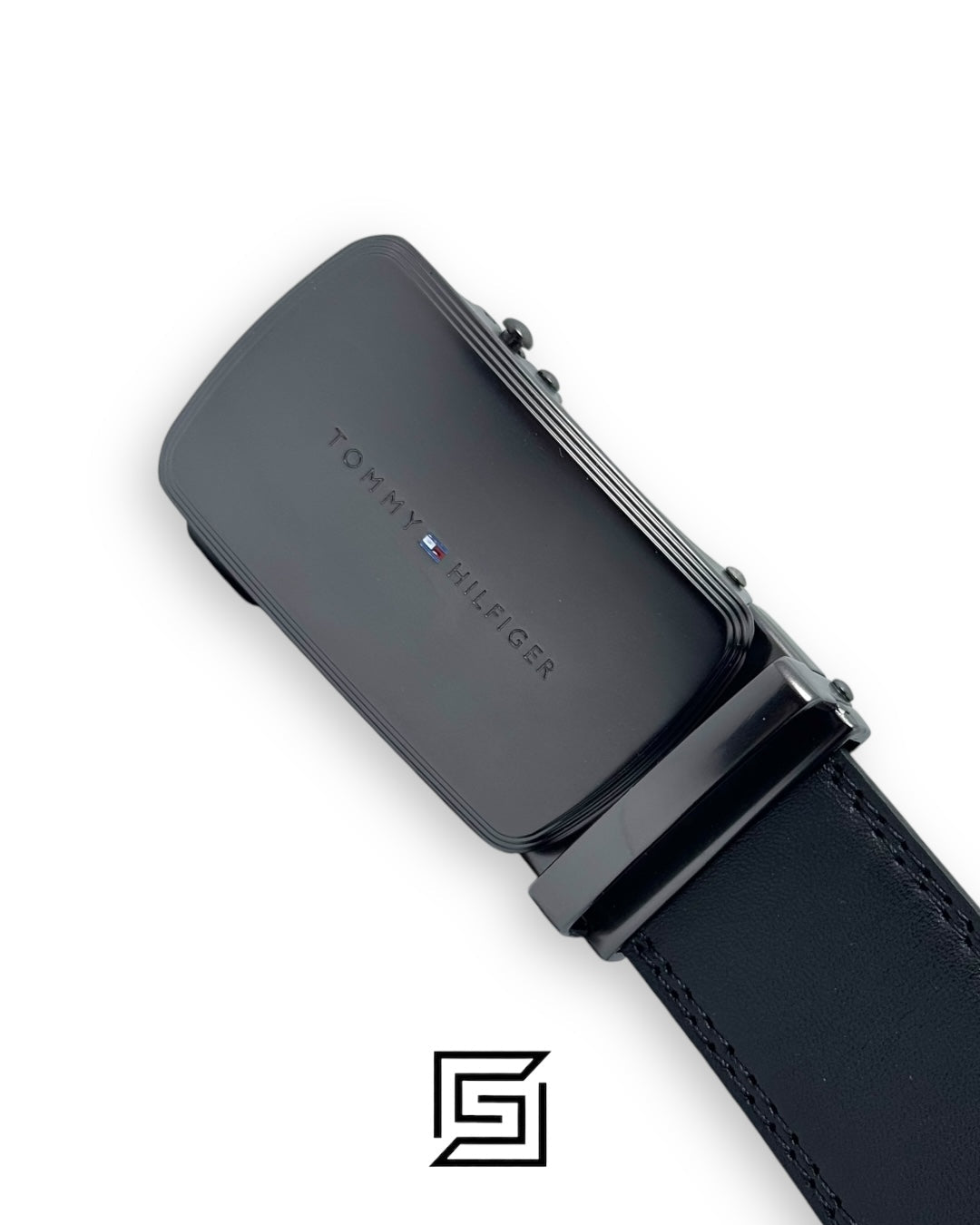 TOMMY SET BELT AND WALLET HILLFIGER HARD LOGO IN MIDDLE BLACK SOLID BELT