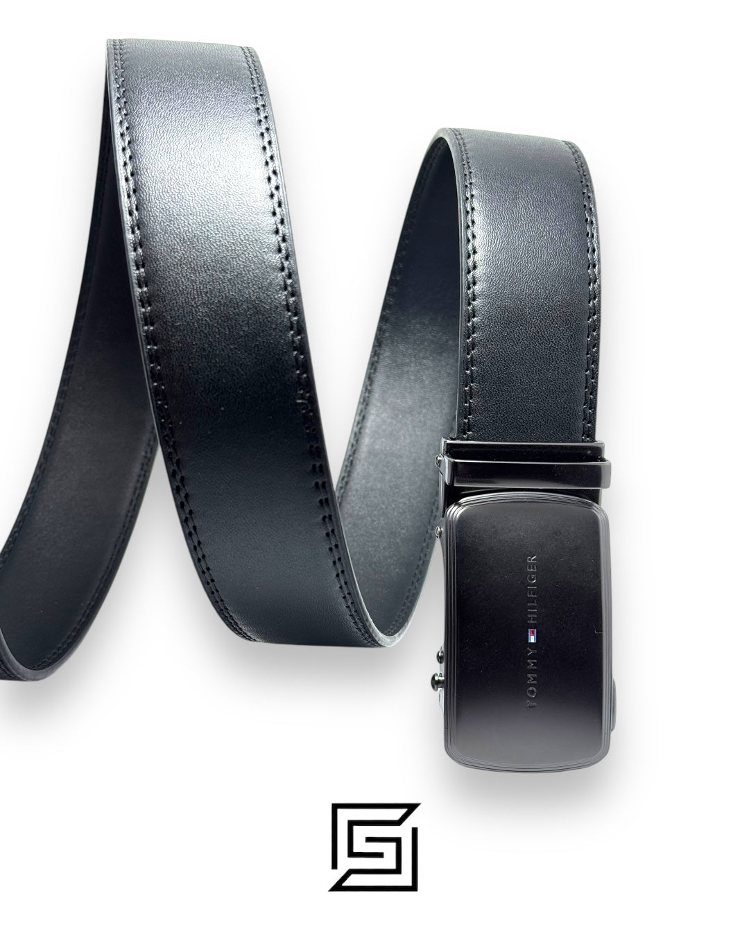 TOMMY SET BELT AND WALLET HILLFIGER HARD LOGO IN MIDDLE BLACK SOLID BELT