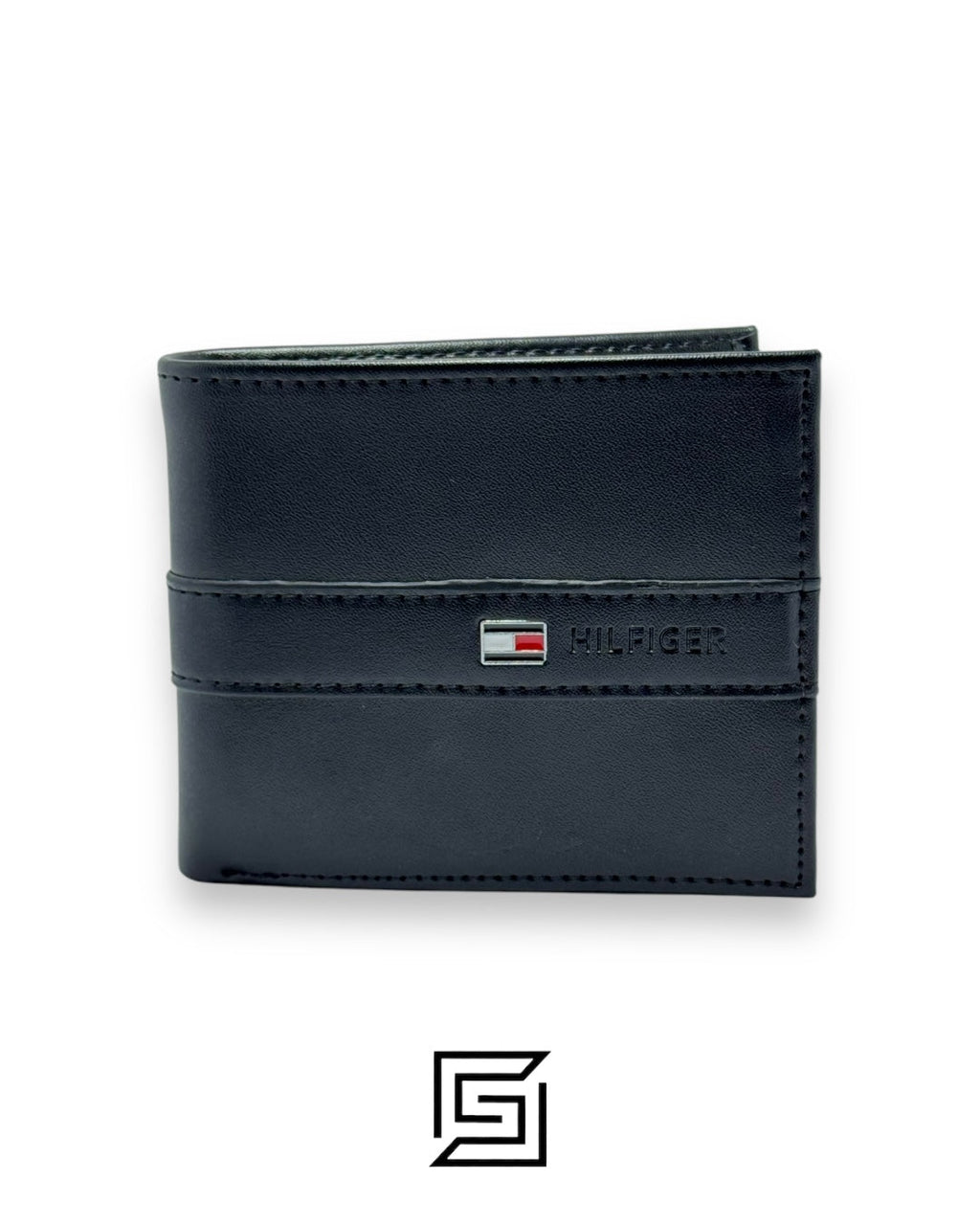 TOMMY SET BELT AND WALLET HILLFIGER HARD LOGO IN MIDDLE BLACK SOLID BELT