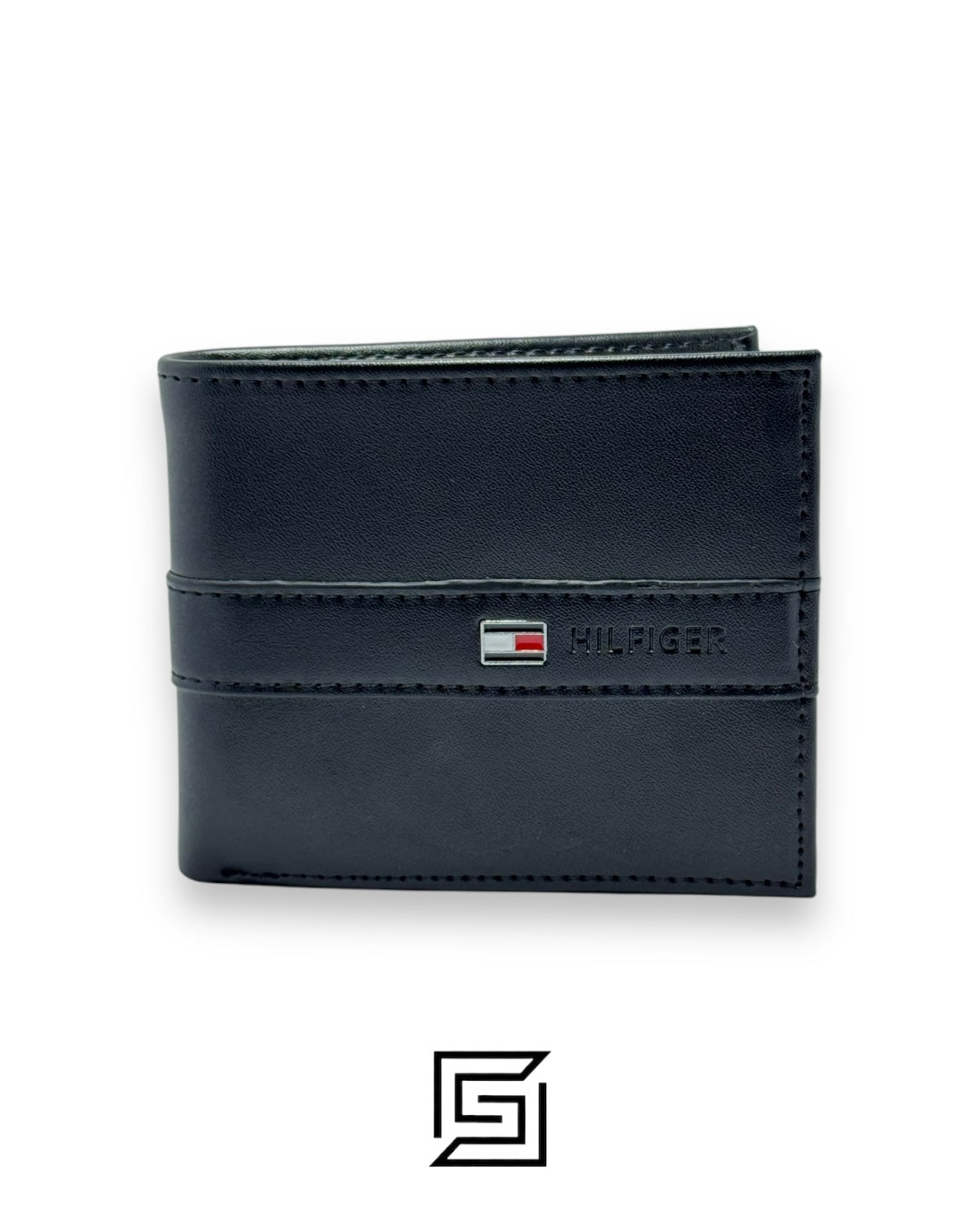 TOMMY SET BELT AND WALLET HILLFIGER HARD LOGO IN MIDDLE BLACK SOLID BELT