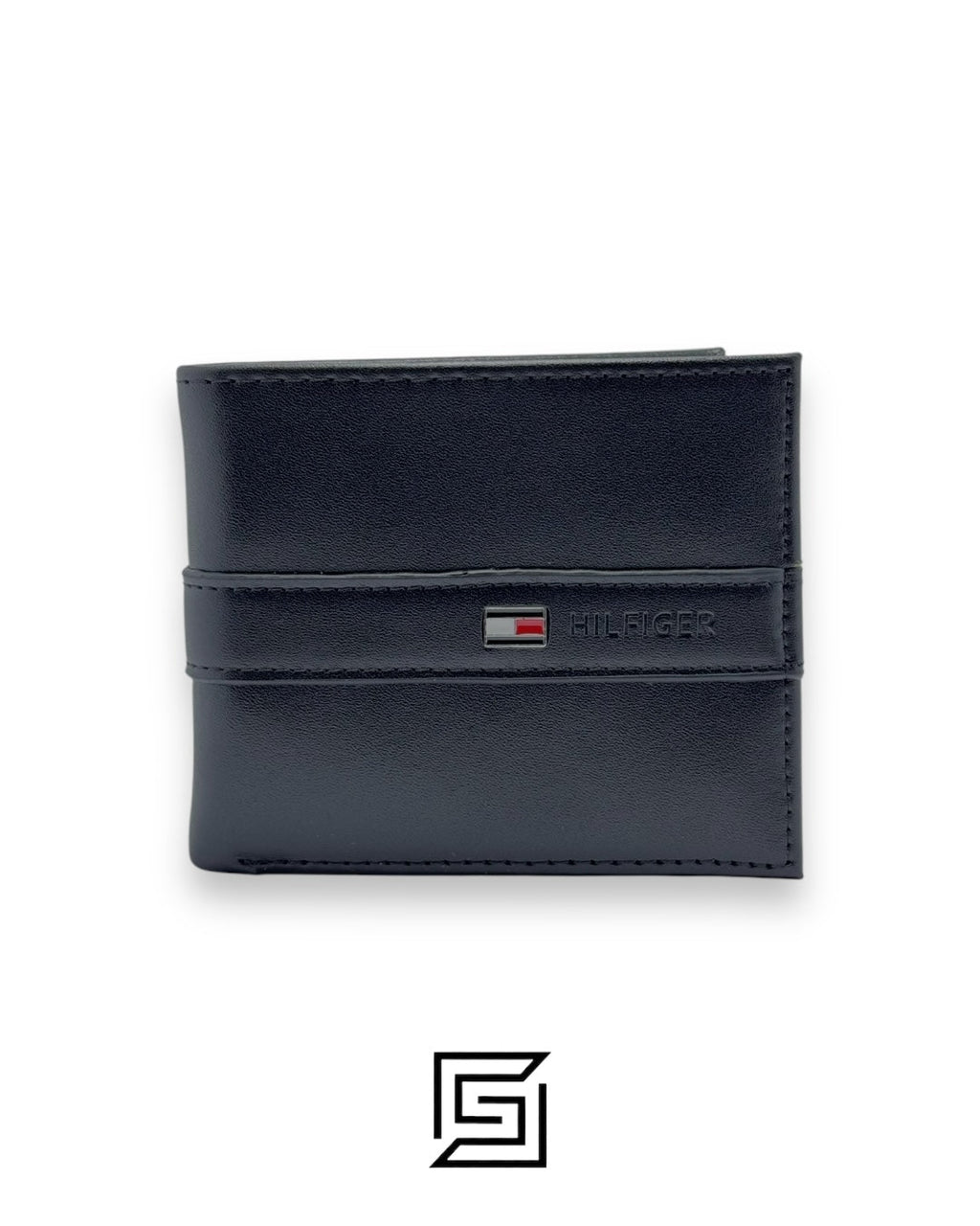 TOMMY SET BELT AND WALLET HILLFIGER HARD LOGO IN MIDDLE SILVER LOGO BLACK BELT