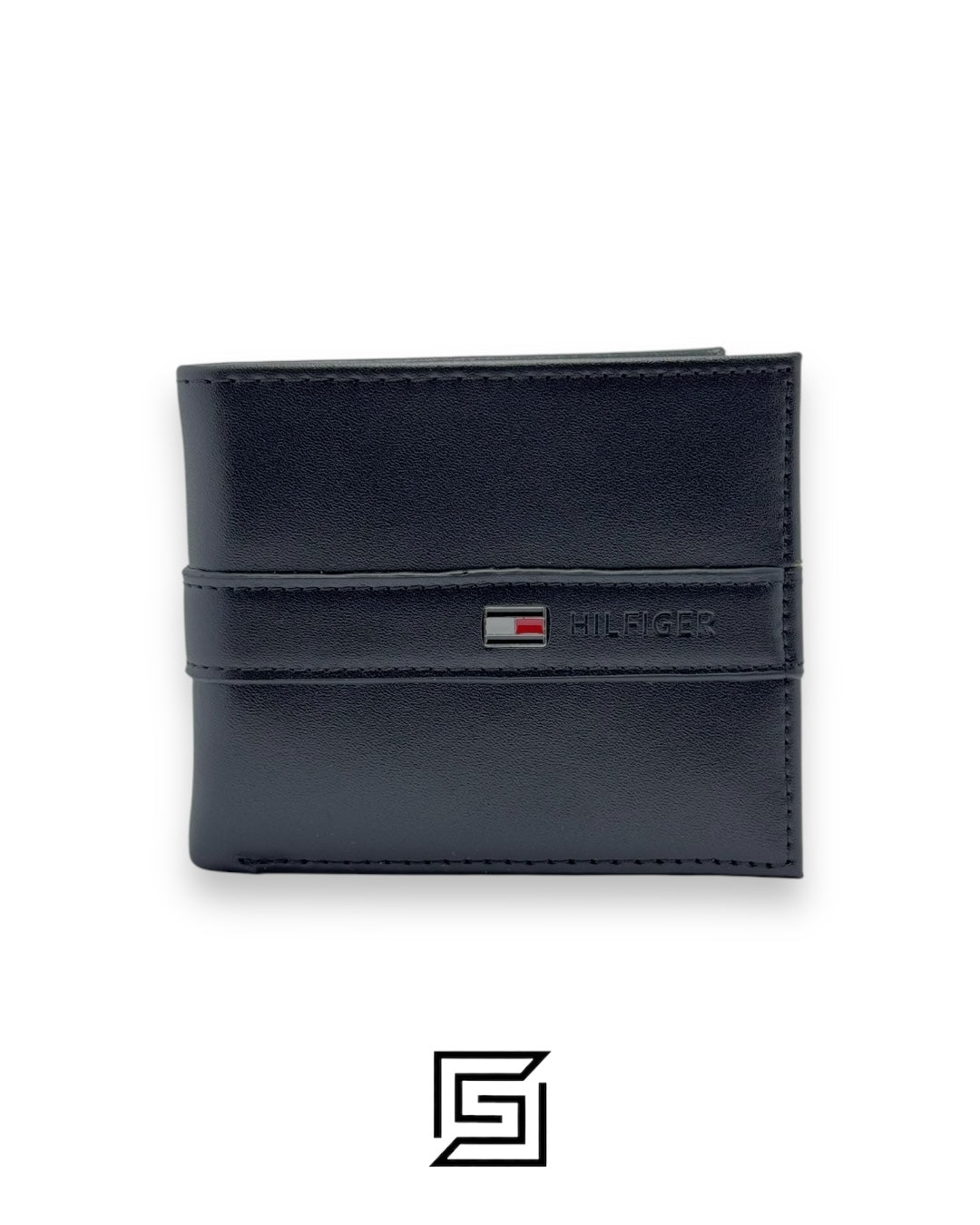 TOMMY SET BELT AND WALLET HILLFIGER HARD LOGO IN MIDDLE SILVER LOGO BLACK BELT