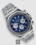 ROYAL OAK MEN FW0058-M/ SILVER X BLUE WITH SILVER COUNTERS