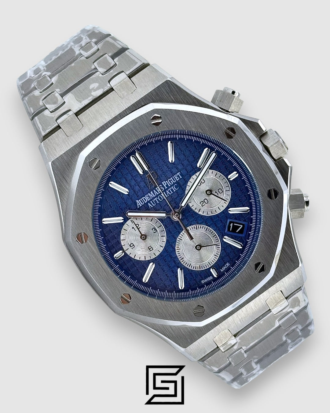 ROYAL OAK MEN FW0058-M/ SILVER X BLUE WITH SILVER COUNTERS