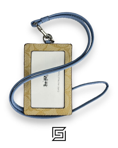 Id Lanyard In Signaure Canvas CZ285 Khaki x Dark Blue