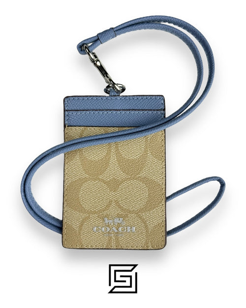 Id Lanyard In Signaure Canvas CZ285 Khaki x Dark Blue