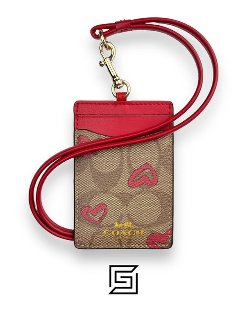 Id Lanyard In Signature Canvas With Cherry Print