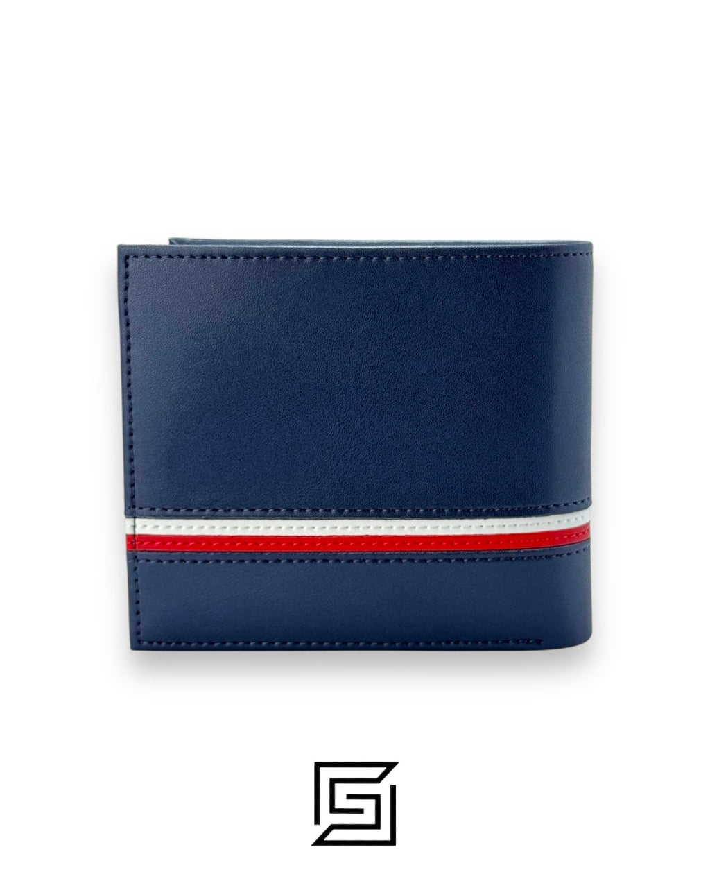 TOMMY SINGLE WALLET WHITE LINE IN MIDDLE/BLUE