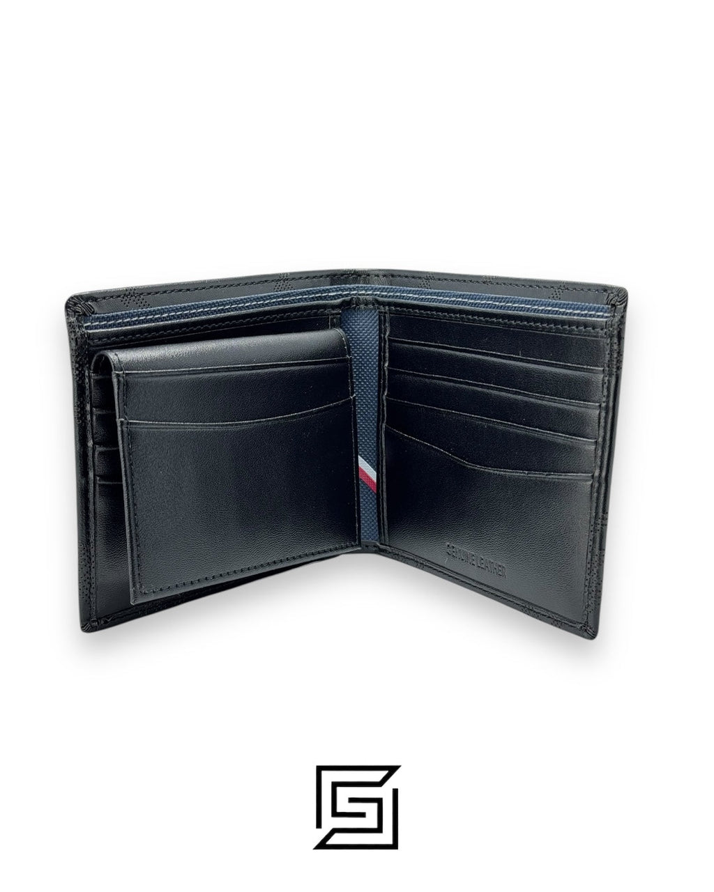 TOMMY SINGLE WALLET W WITH TH POINTS PRINT AND TH METAL LOGO/BLACK