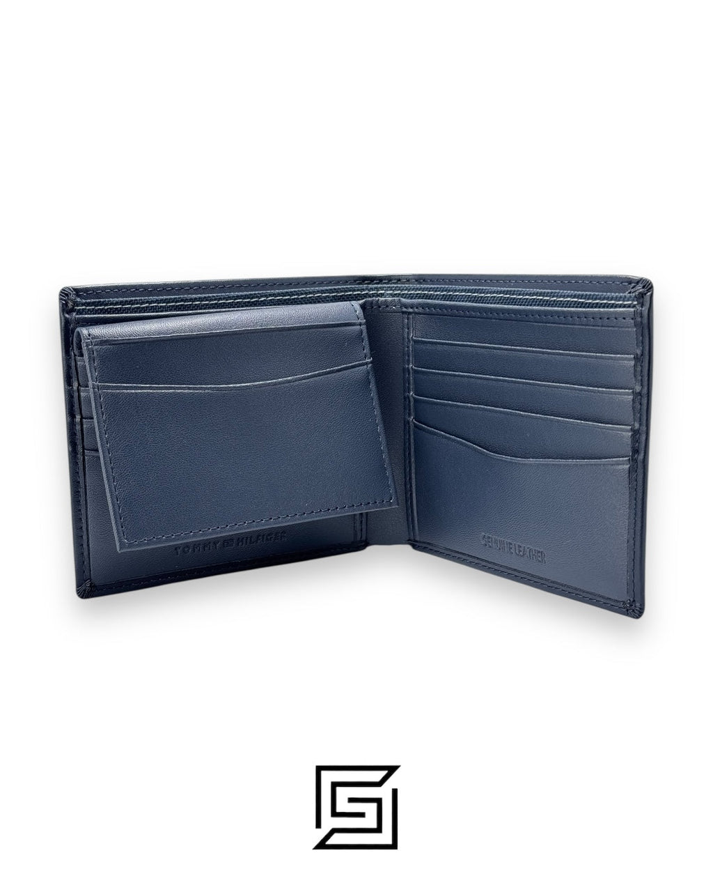 TOMMY SINGLE WALLET W WITH HILFIGER POINTS PRINT AND SIGNATURE METAL LOGO/BLUE