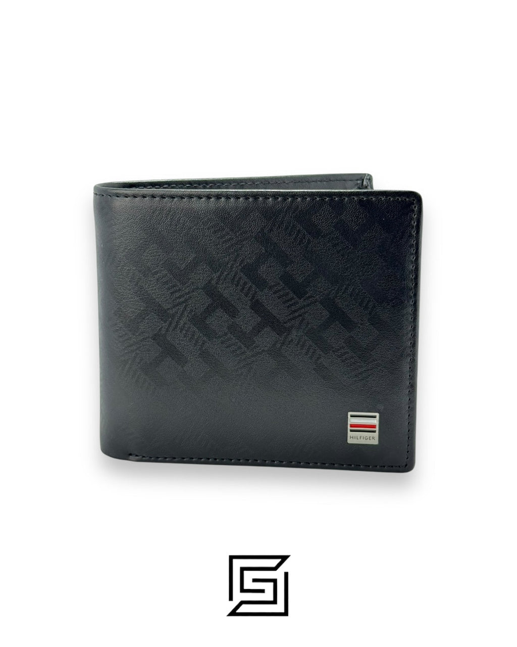 TOMMY SINGLE WALLET W TH SMALL PRINT SOFT PATTERN METAL LOGO/BLACK