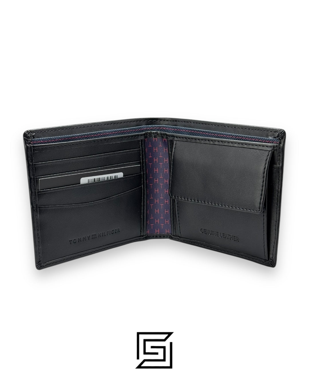 TOMMY SINGLE WALLET W TH SMALL PRINT SOFT PATTERN METAL LOGO/BLACK