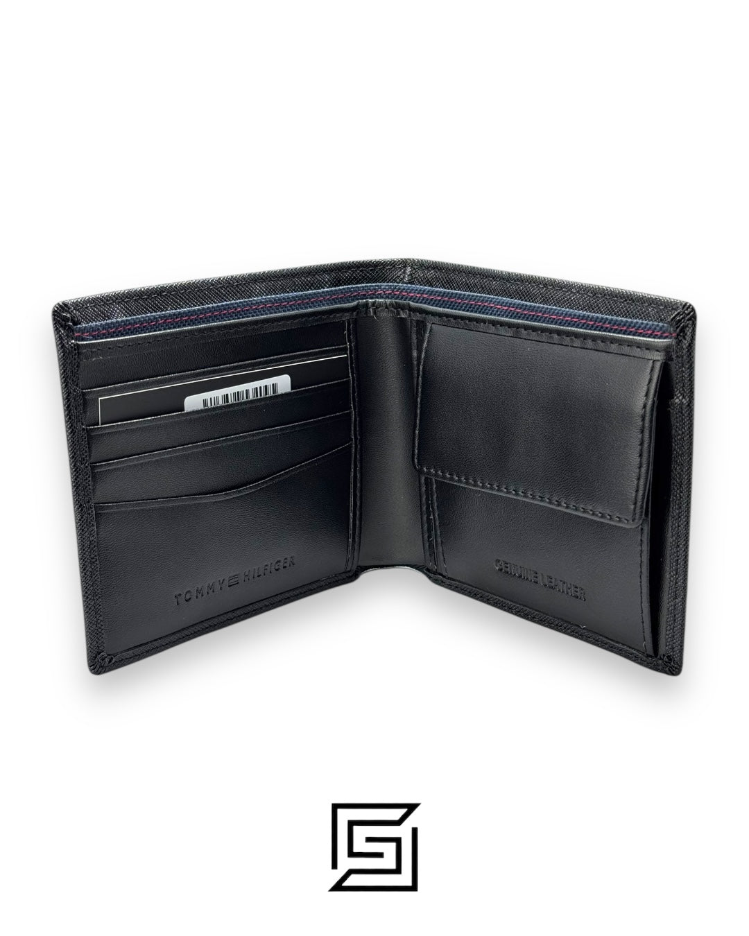TOMMY SINGLE WALLET HARD PATTERN WITH TH METAL LOGO/BLACK