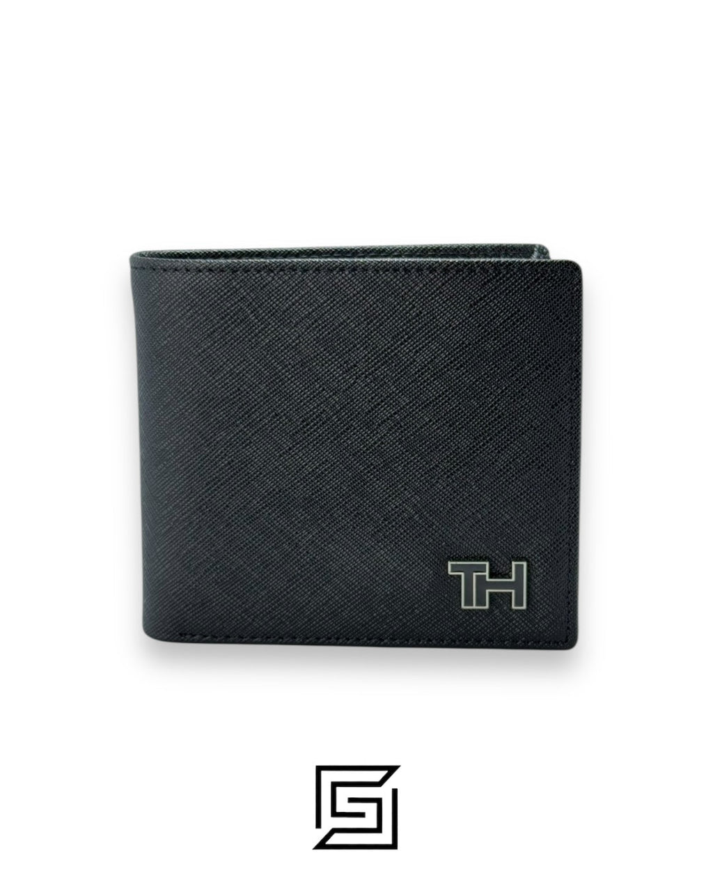 TOMMY SINGLE WALLET HARD PATTERN WITH TH METAL LOGO/BLACK