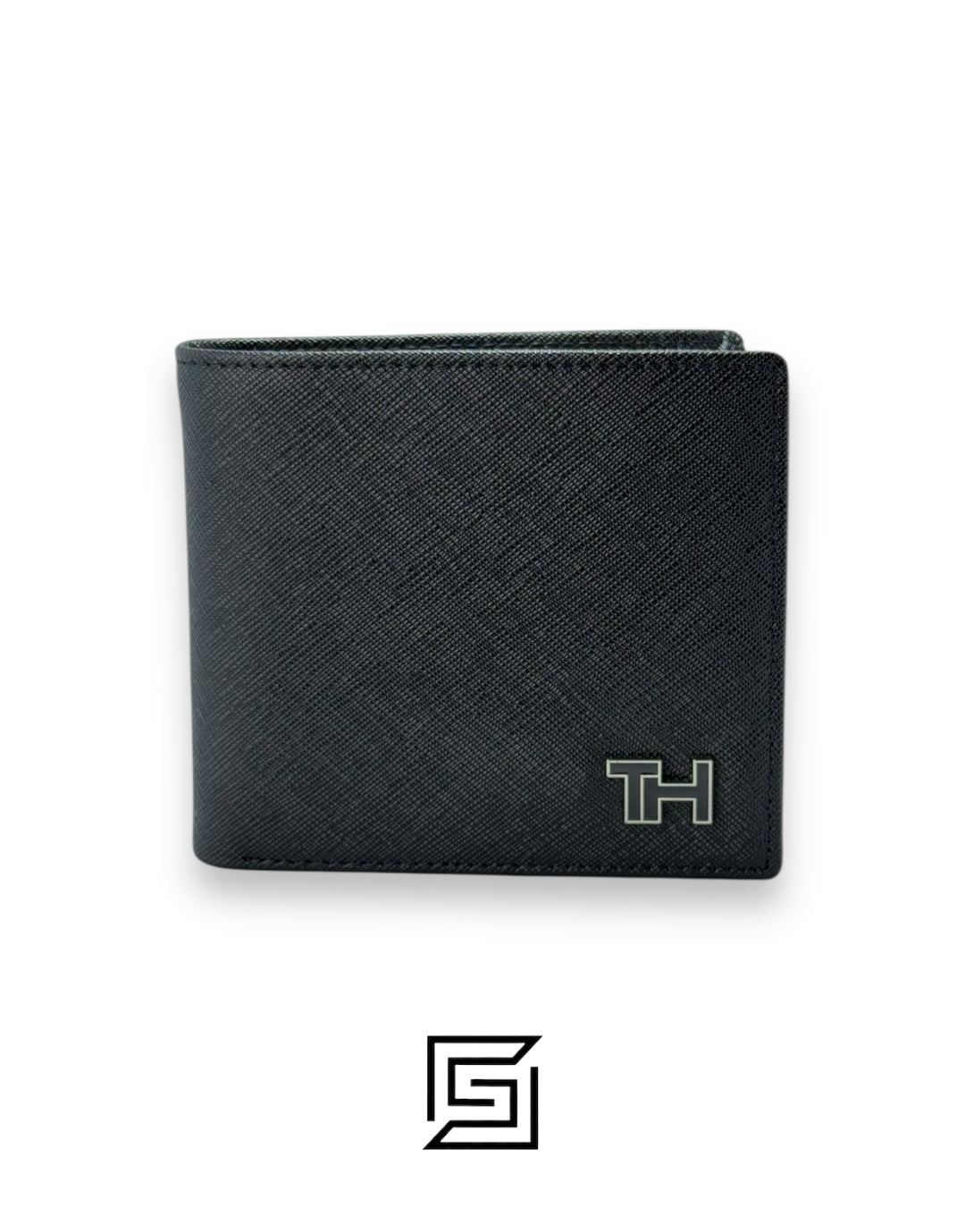 TOMMY SINGLE WALLET HARD PATTERN WITH TH METAL LOGO/BLACK