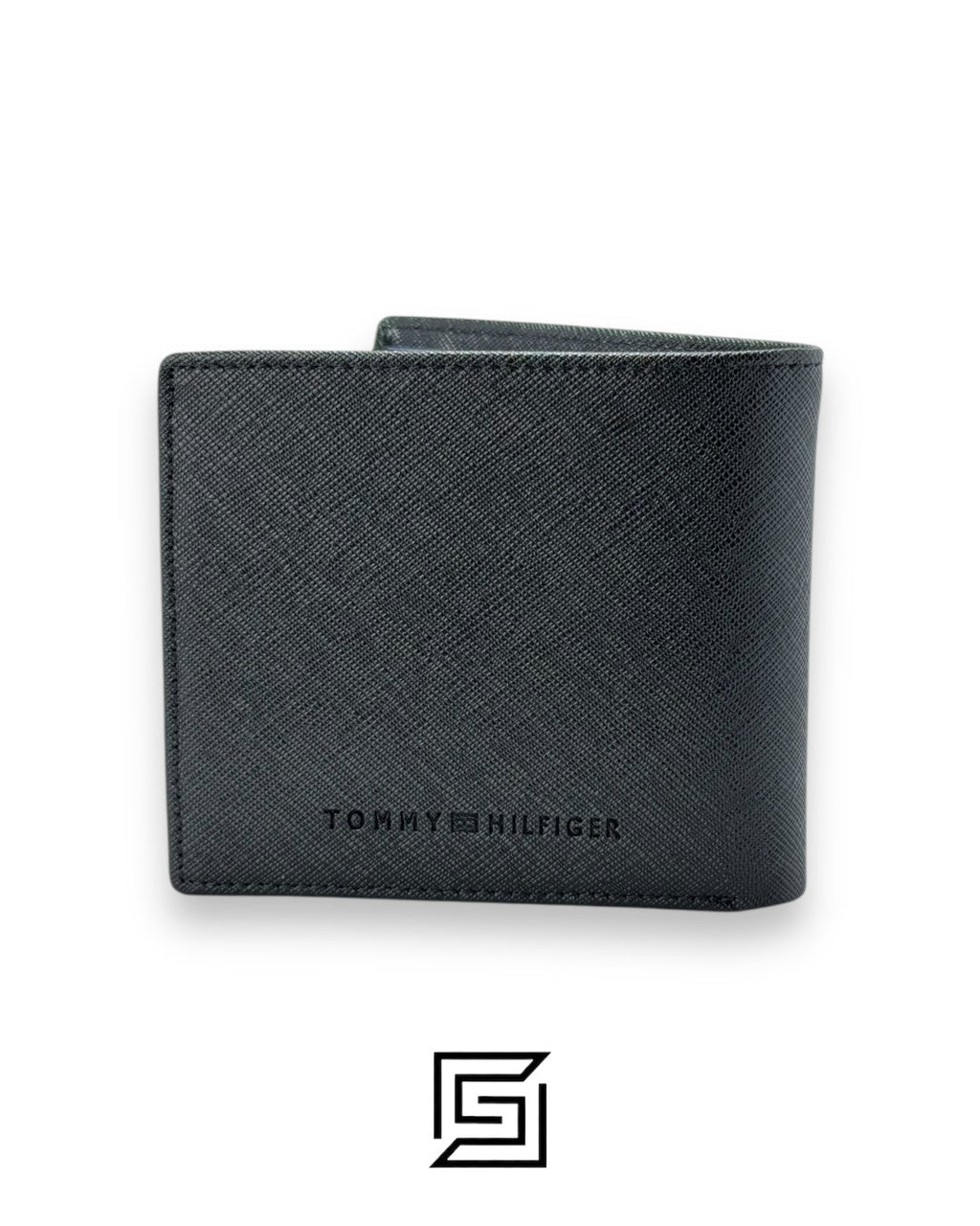TOMMY SINGLE WALLET HARD PATTERN WITH TH METAL LOGO/BLACK