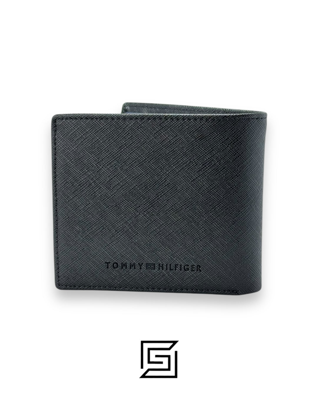 TOMMY SINGLE WALLET HARD PATTERN WITH TH METAL LOGO/BLACK