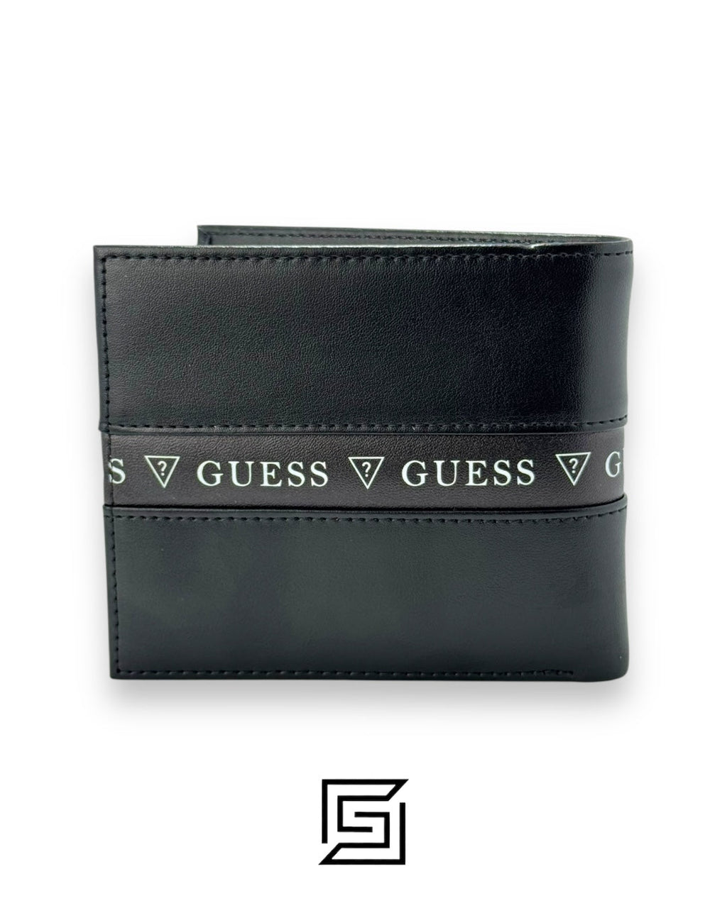 GUESS SINGLE WALLET WITH GUESS LOGO IN MIDDLE/BLACK