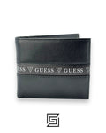 GUESS SINGLE WALLET WITH GUESS LOGO IN MIDDLE/BLACK
