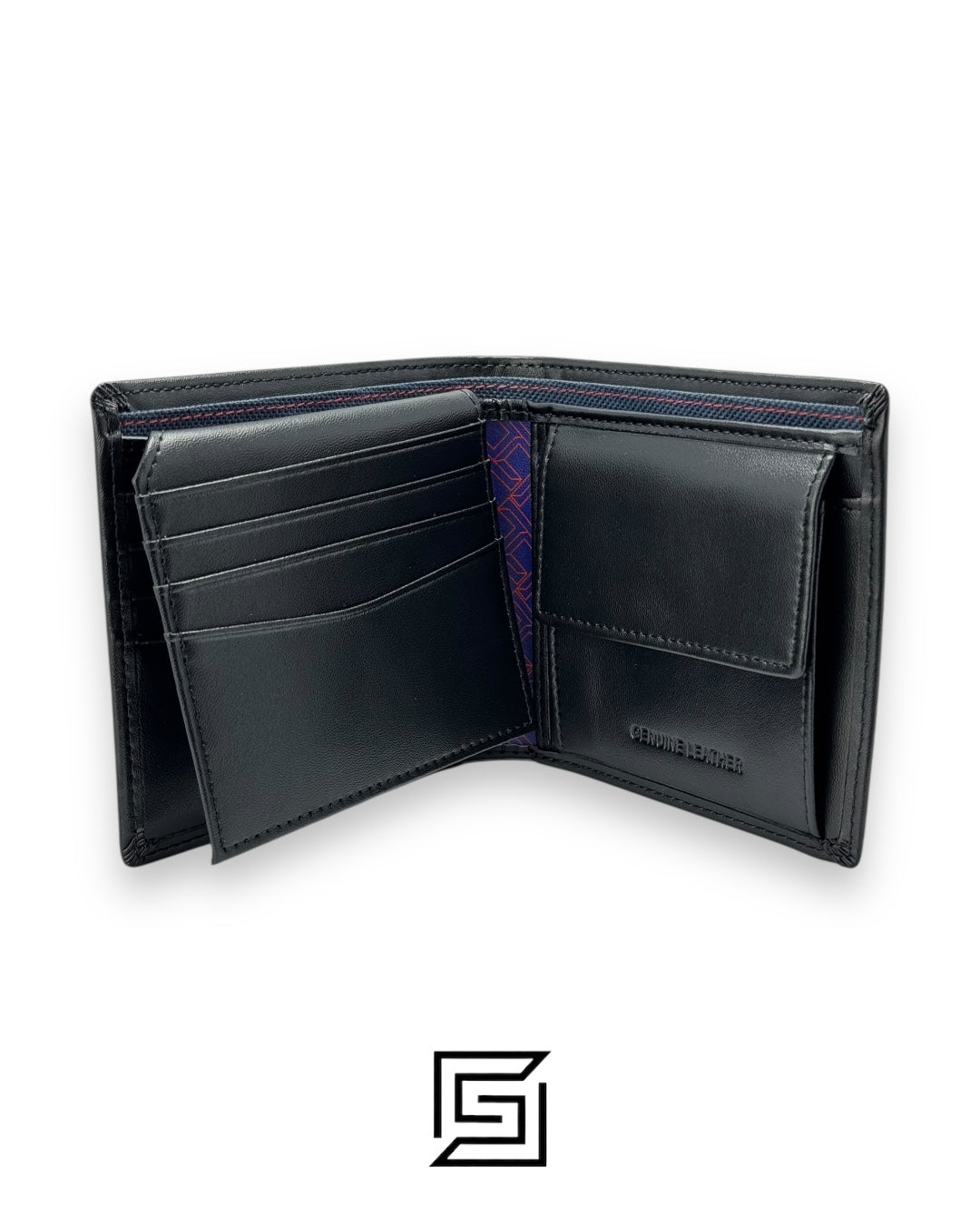 TOMMY SINGLE WALLET SOFT PATTERN GREY LABEL WITH SIGNATURE LOGO/BLACK
