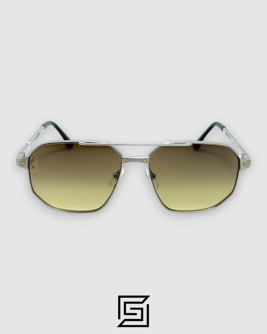 CARTIER CT0462S Silver Frame with Green Lenses