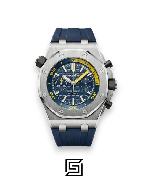 Royal Oak OffShore WF0851 Quartz 2 Counters Rubber Blue