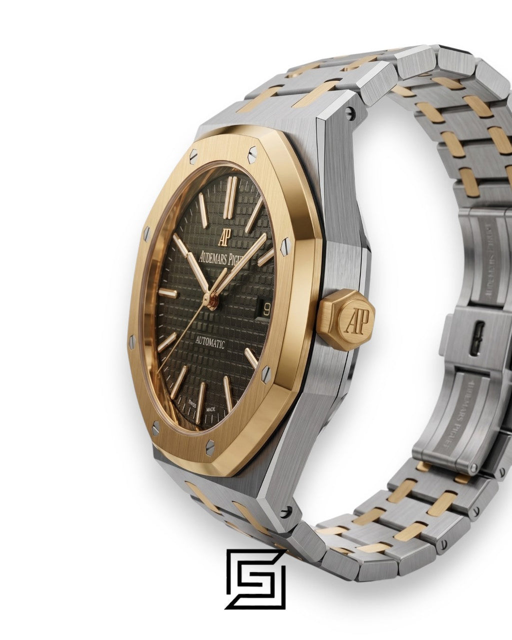 Royal Oak WF0851 Automatic Half Gold Stainless Steel 316 with Black Flat Tapisserie Dial