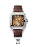 Cartier Santos 3241983 Automatic Dual Time Brown Gradient Dial Brown Leather - 47mm