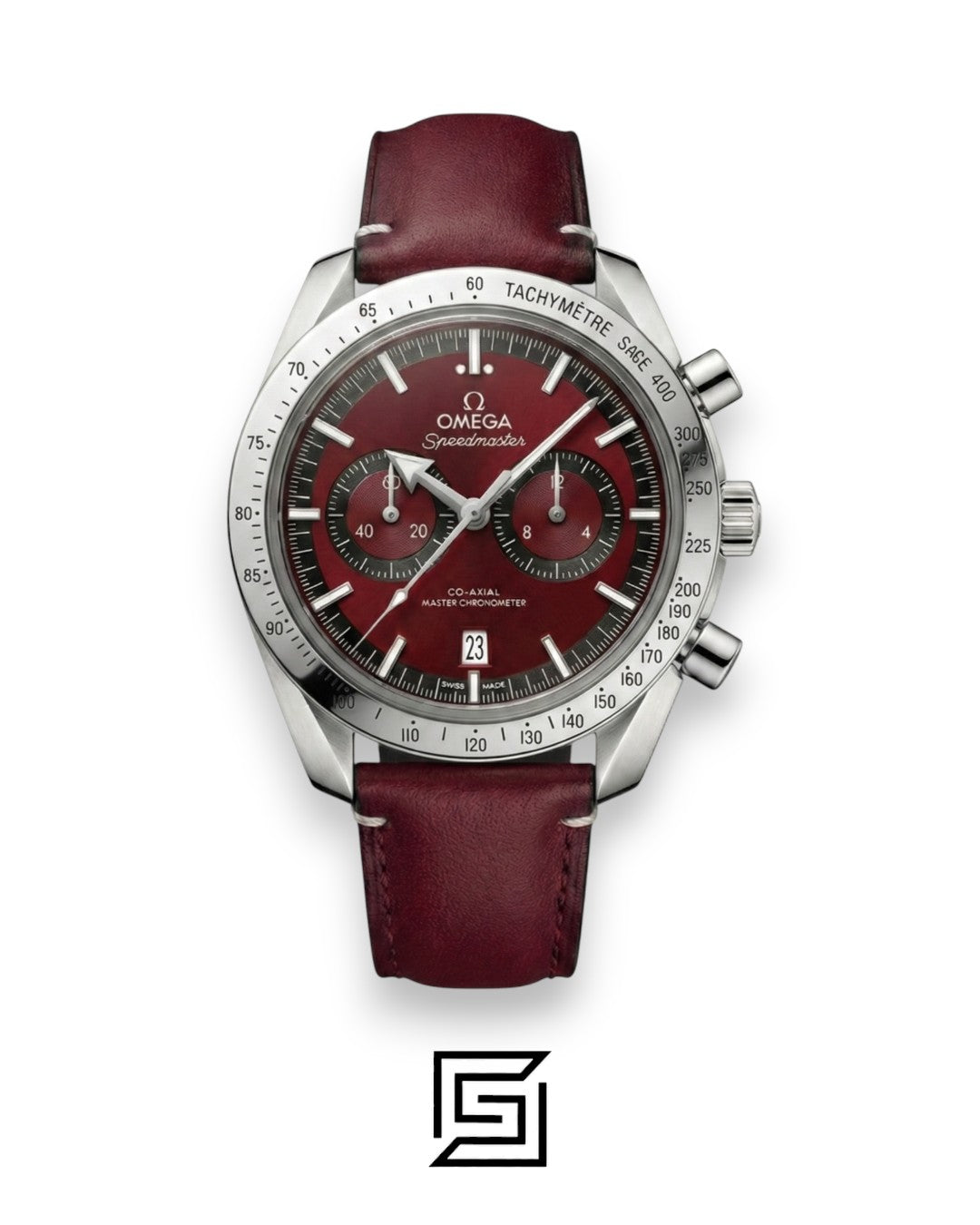 Omega Speedmaster Co-Axial Chronograph – Maroon Dial & Leather Strap