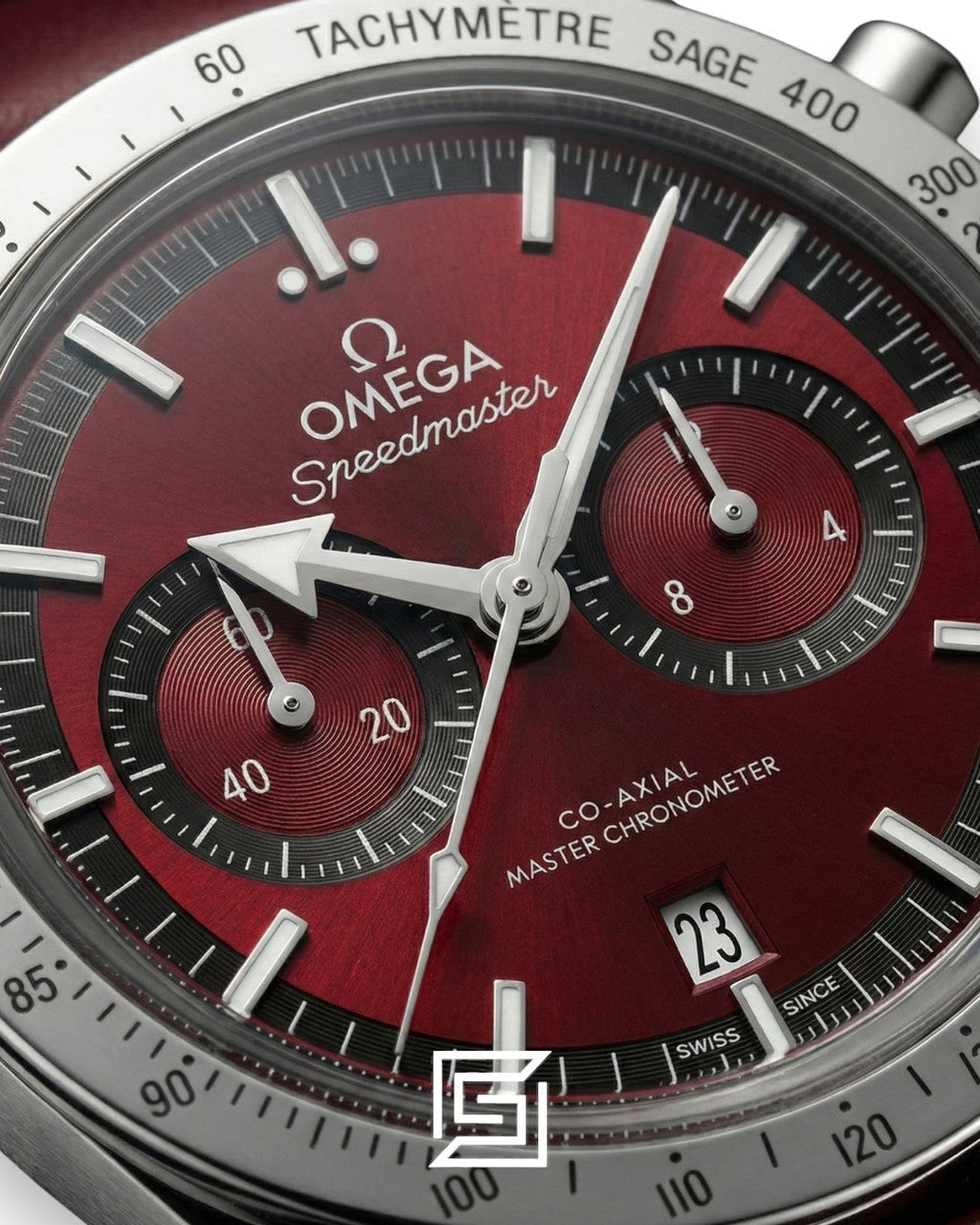 Omega Speedmaster Co-Axial Chronograph – Maroon Dial & Leather Strap
